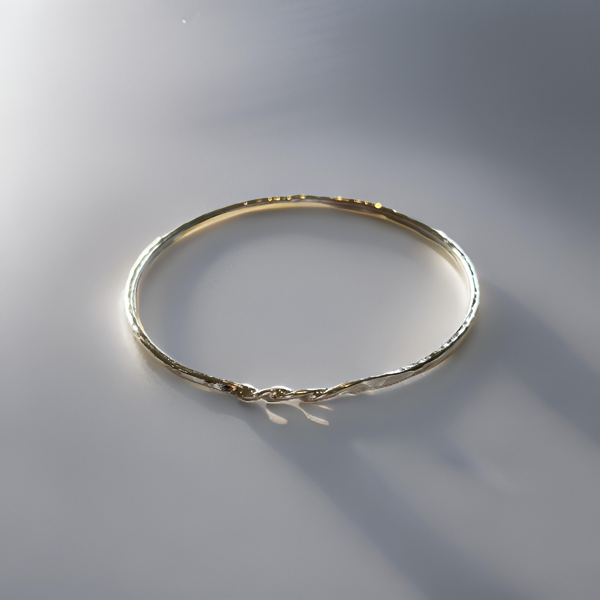 Sterling Silver Bangle With a Twist - SilverLines Jewellery