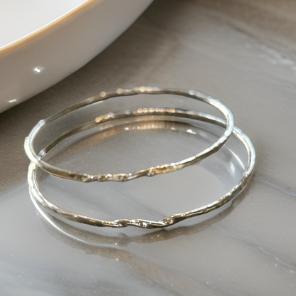 Sterling Silver Bangle With a Twist - SilverLines Jewellery