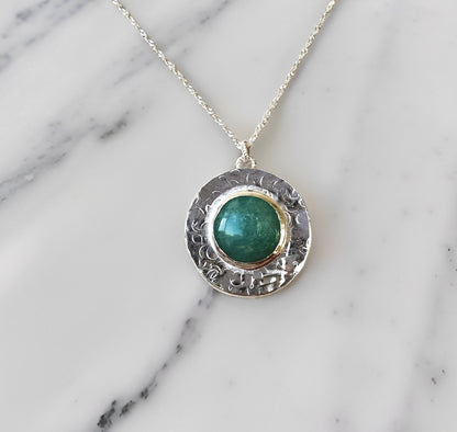 Amazonite Organic Silver Necklace