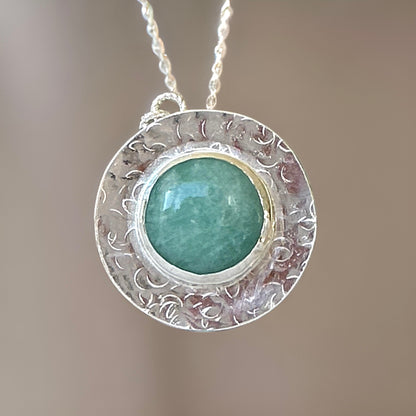 Amazonite Organic Silver Necklace