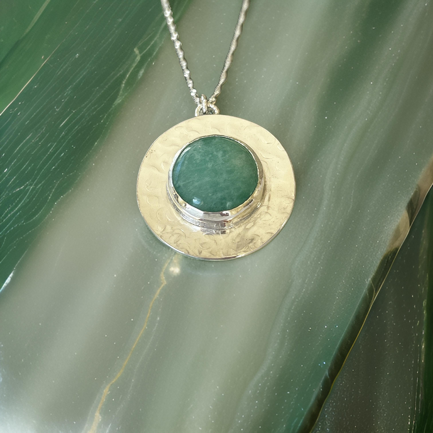 Amazonite Organic Silver Necklace