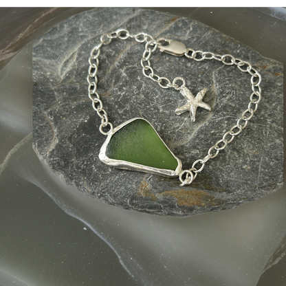 Sea Glass Bracelet Seashell Charm