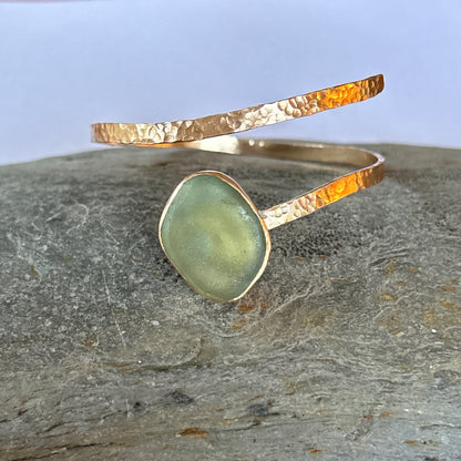 Gold Sea Glass Wrap Bangle