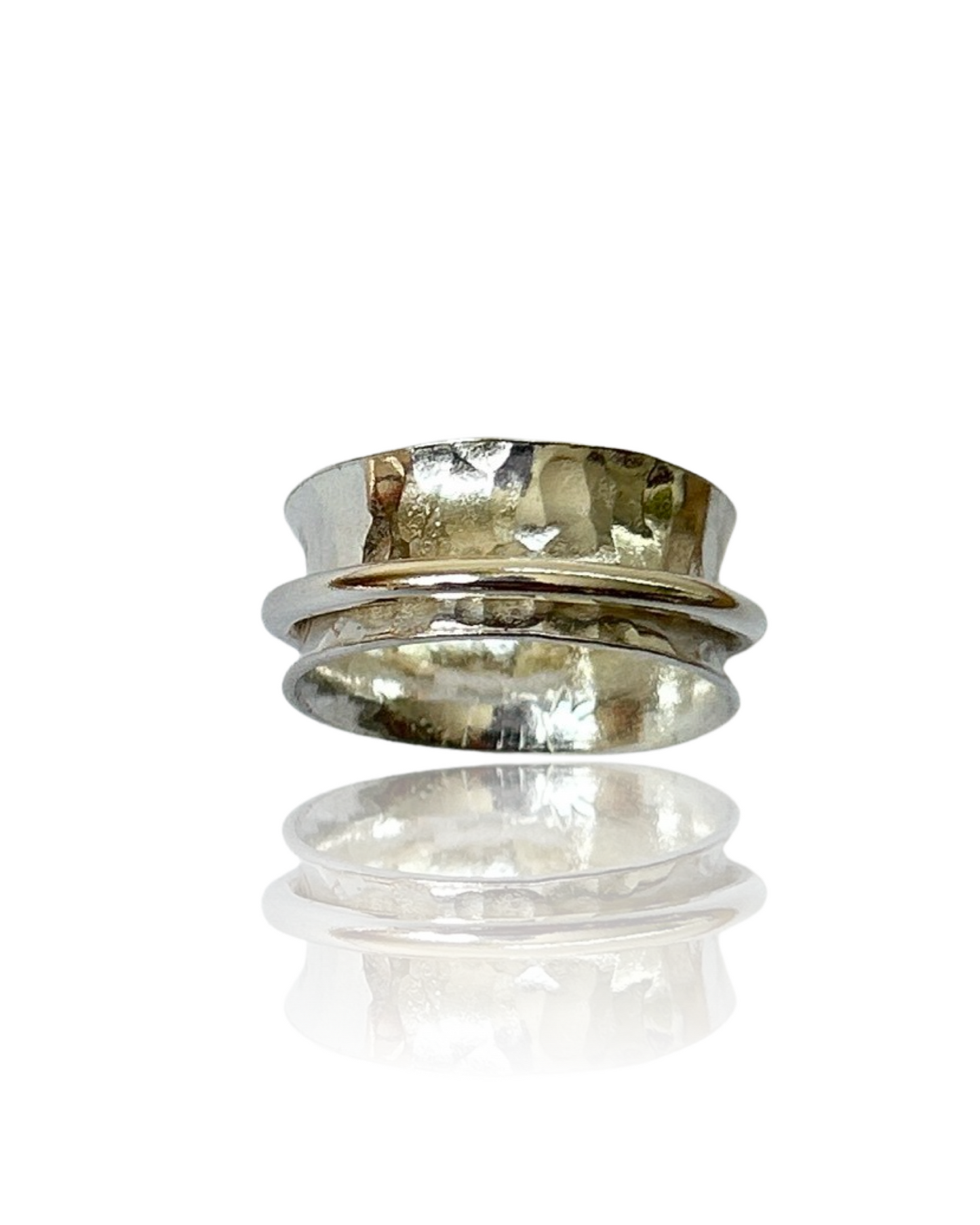 Silver With Silver Spinner Ring - Silver Lines Jewellery