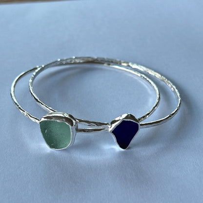 Silver Sea Glass Bangle