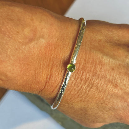 Peridot Silver Bangle - SilverLines Jewellery