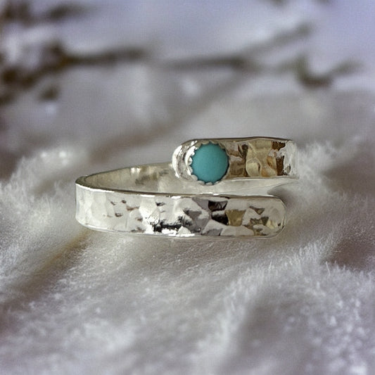 Turquoise Wrap Ring - Silver Lines Jewellery