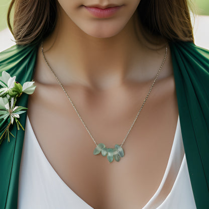 Sea Glass Droplet Necklace - Silver Lines Jewellery