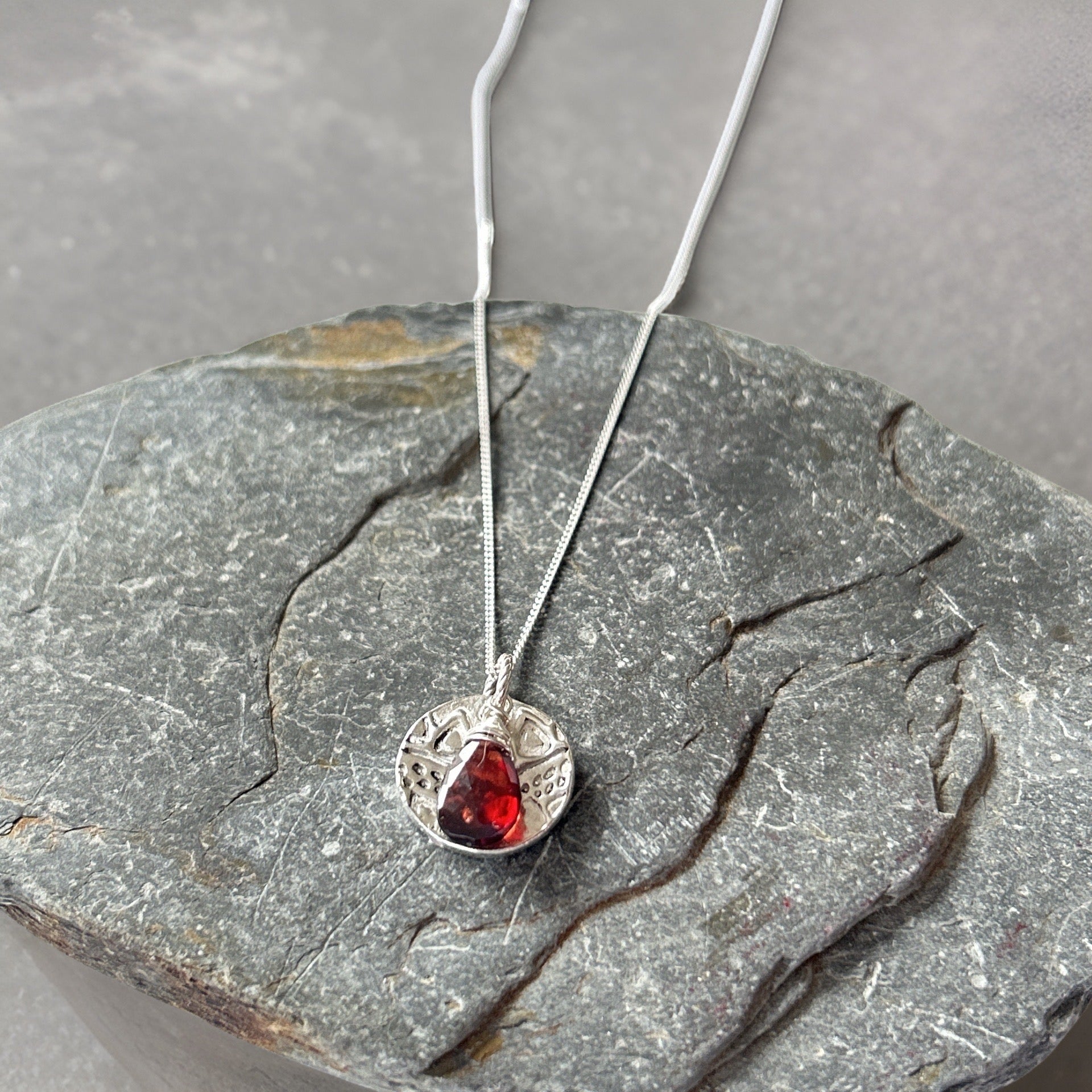 Silver on sale birthstone necklace