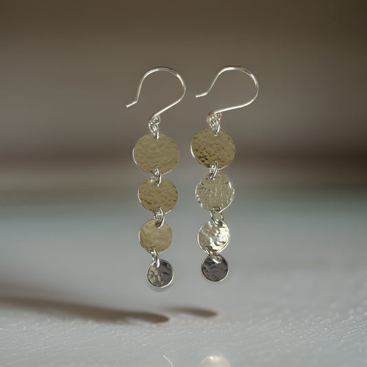 Silver Drop Earrings Long - Silver Lines Jewellery