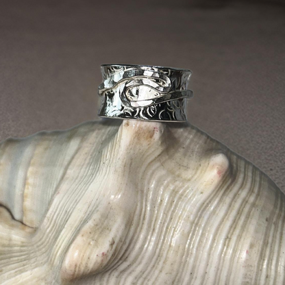 Wave Spinner Ring - Silver Lines Jewellery