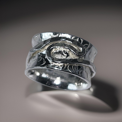 Wave Spinner Ring - Silver Lines Jewellery