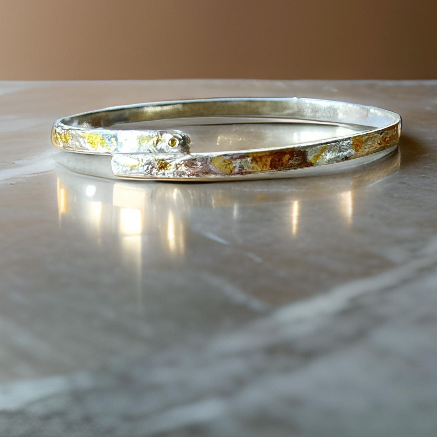 Silver And Gold Keum-boo Bangle