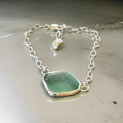 Sea Glass Bracelet Seashell Charm