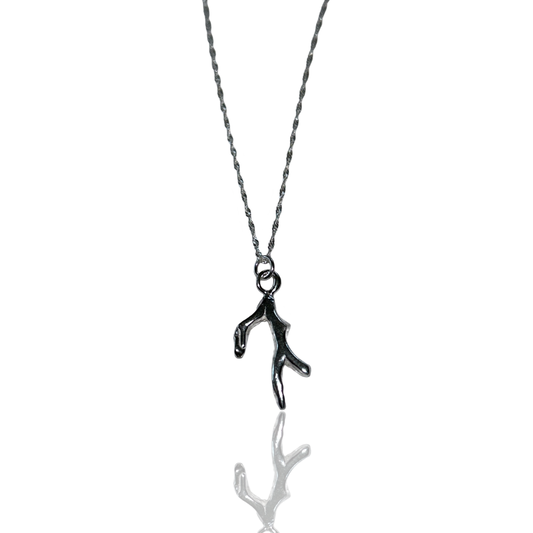 Silver Seaweed Charm Necklace