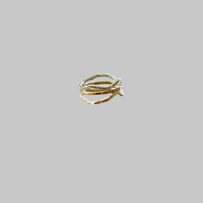 Silver And Gold Wave Ring