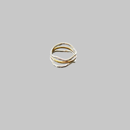 Silver And Gold Wave Ring