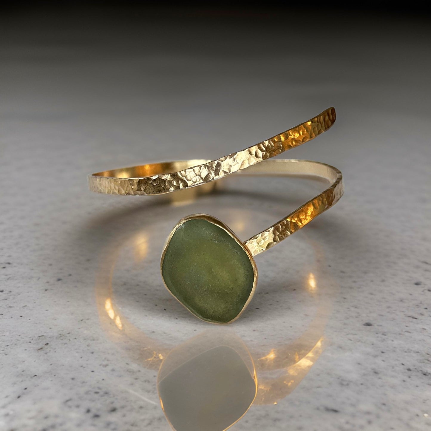 Gold Sea Glass Wrap Bangle