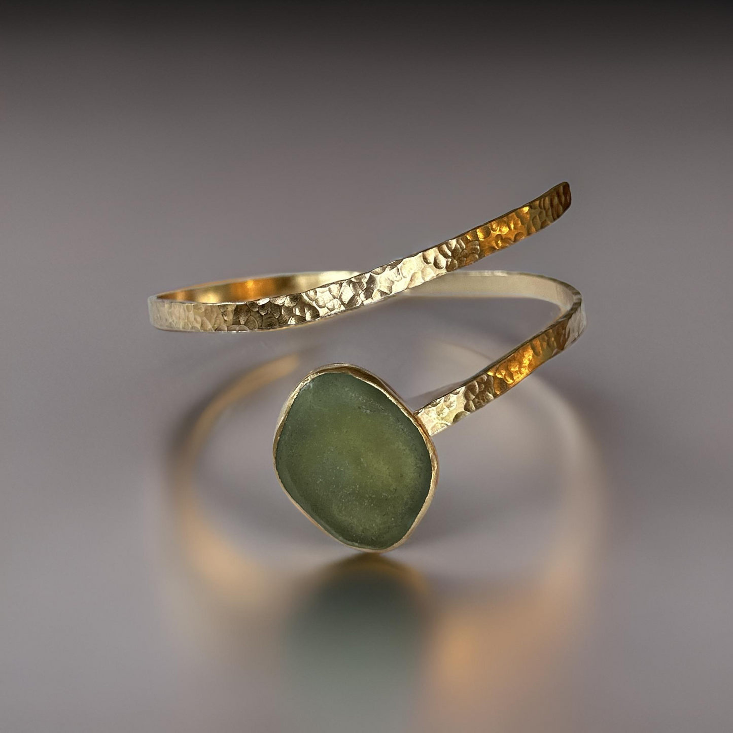 Gold Sea Glass Wrap Bangle