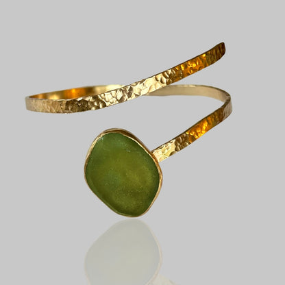 Gold Sea Glass Wrap Bangle