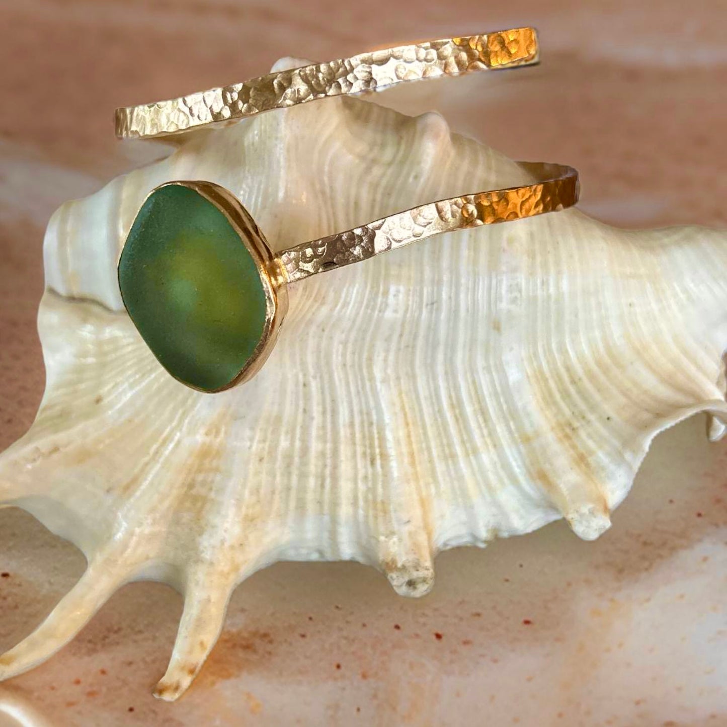 Gold Sea Glass Wrap Bangle