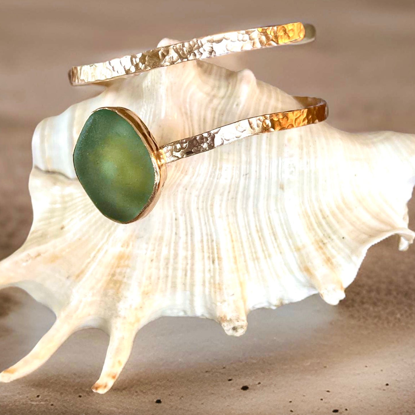 Gold Sea Glass Wrap Bangle