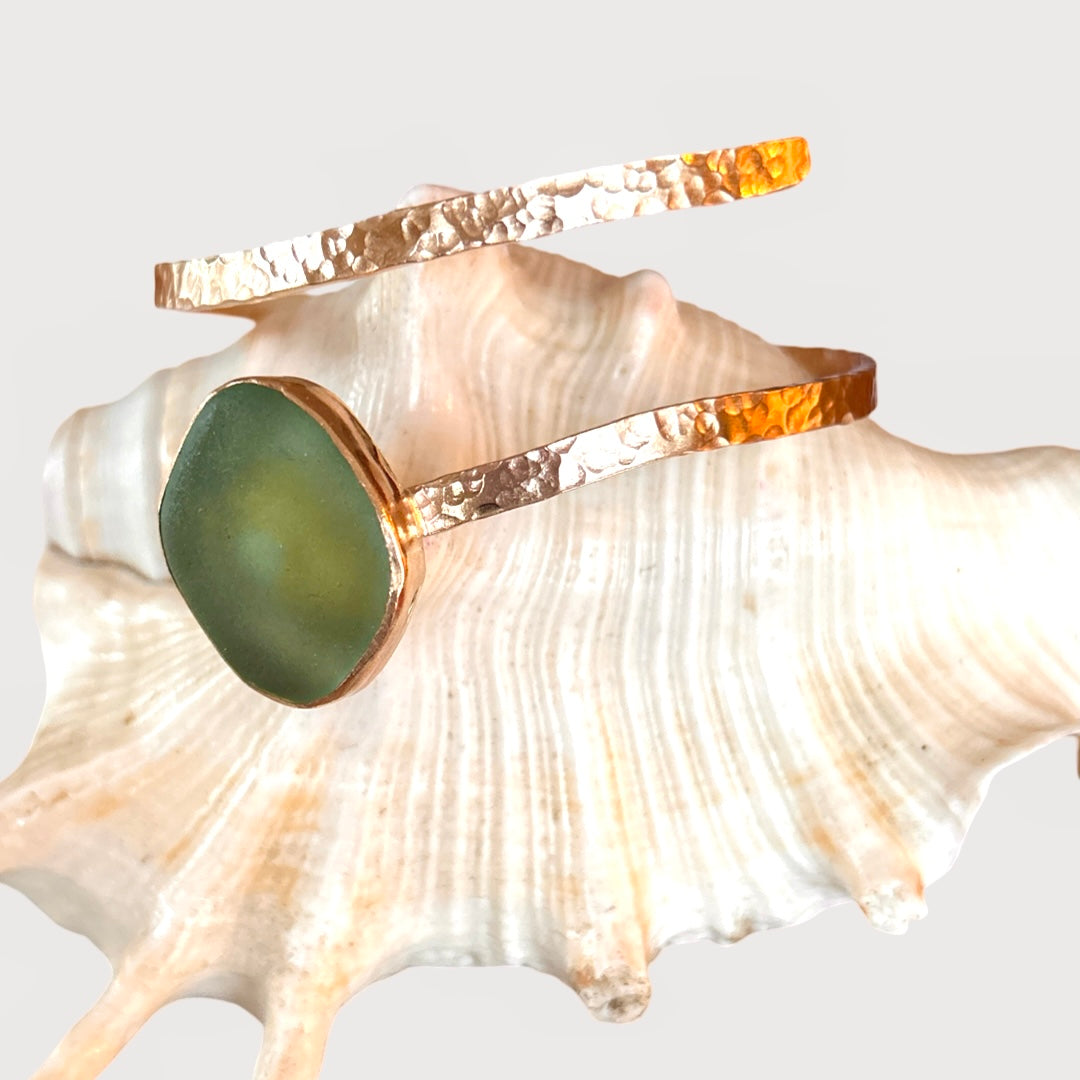 Gold Sea Glass Wrap Bangle