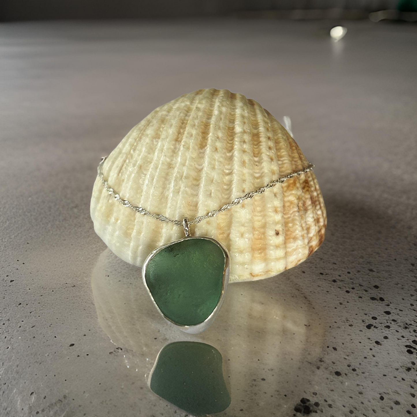 Ocean Sea Glass Necklace Sea Foam