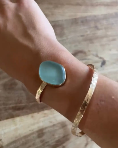 Gold Sea Glass Wrap Bangle