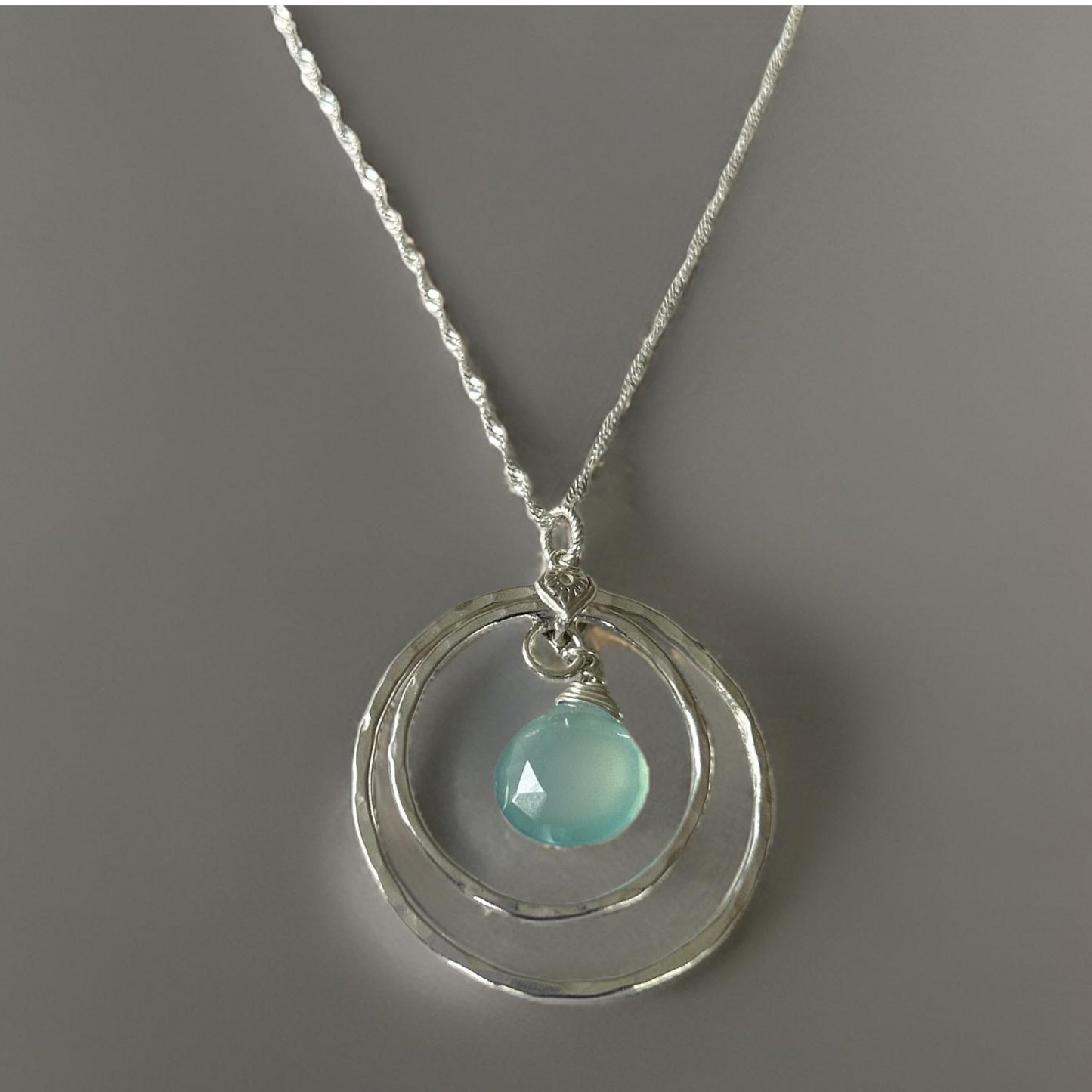 Chalcedony Hoop Necklace