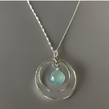 Chalcedony Hoop Necklace