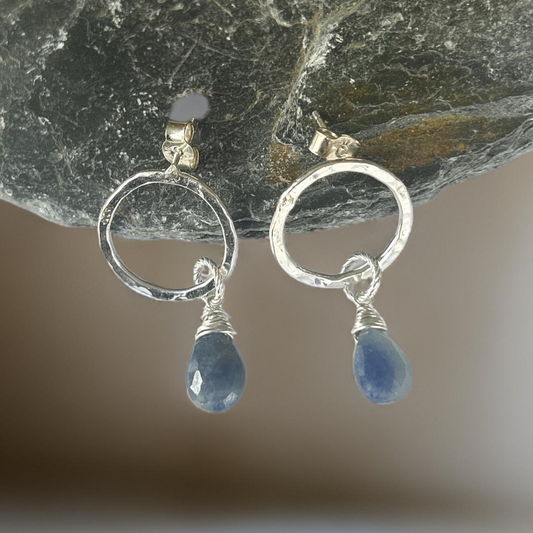 Sapphire Silver Earrings