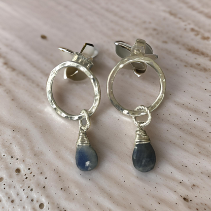 Sapphire Silver Earrings