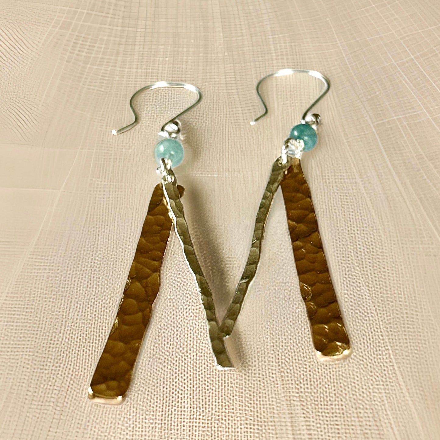 Gold And Silver Long Earrings