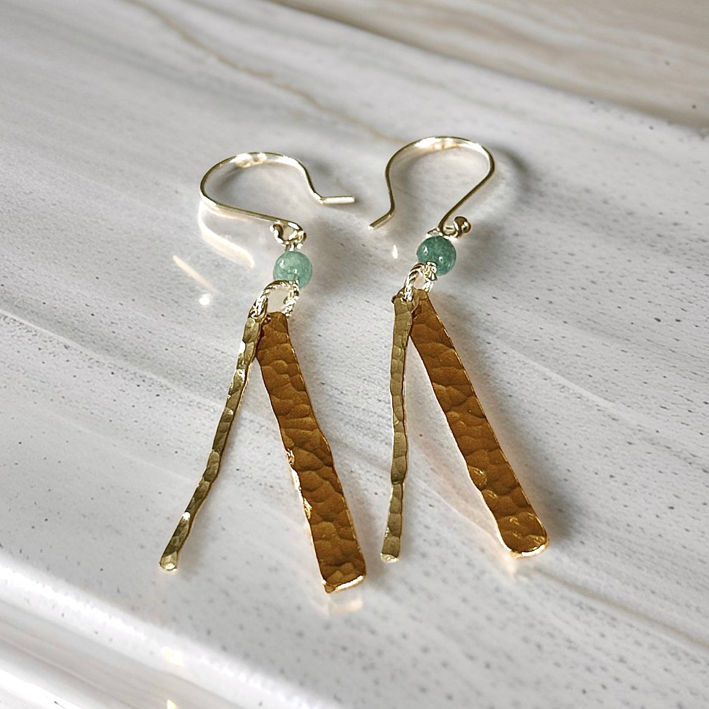 Gold And Silver Long Earrings