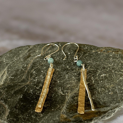 Gold And Silver Long Earrings