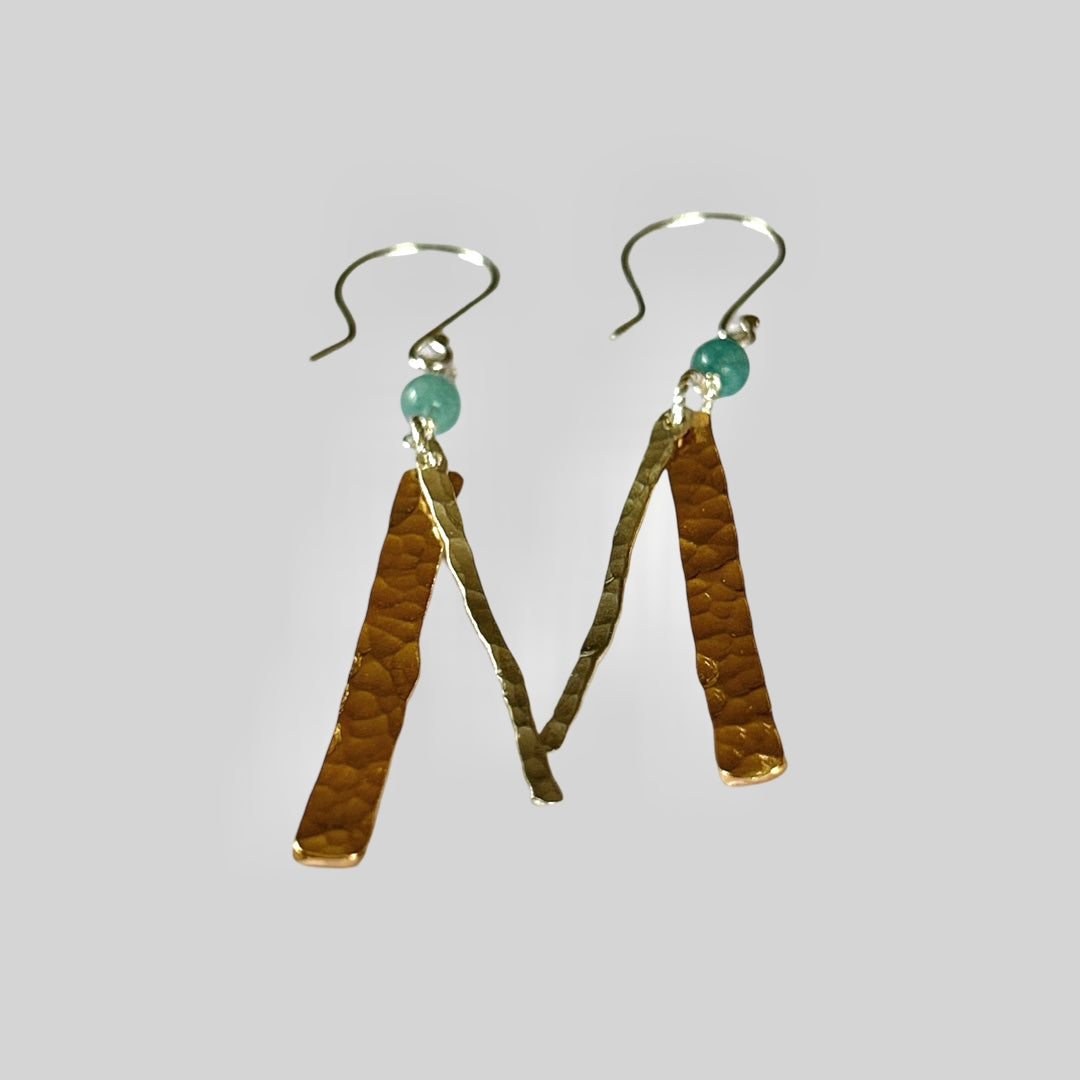 Gold And Silver Long Earrings