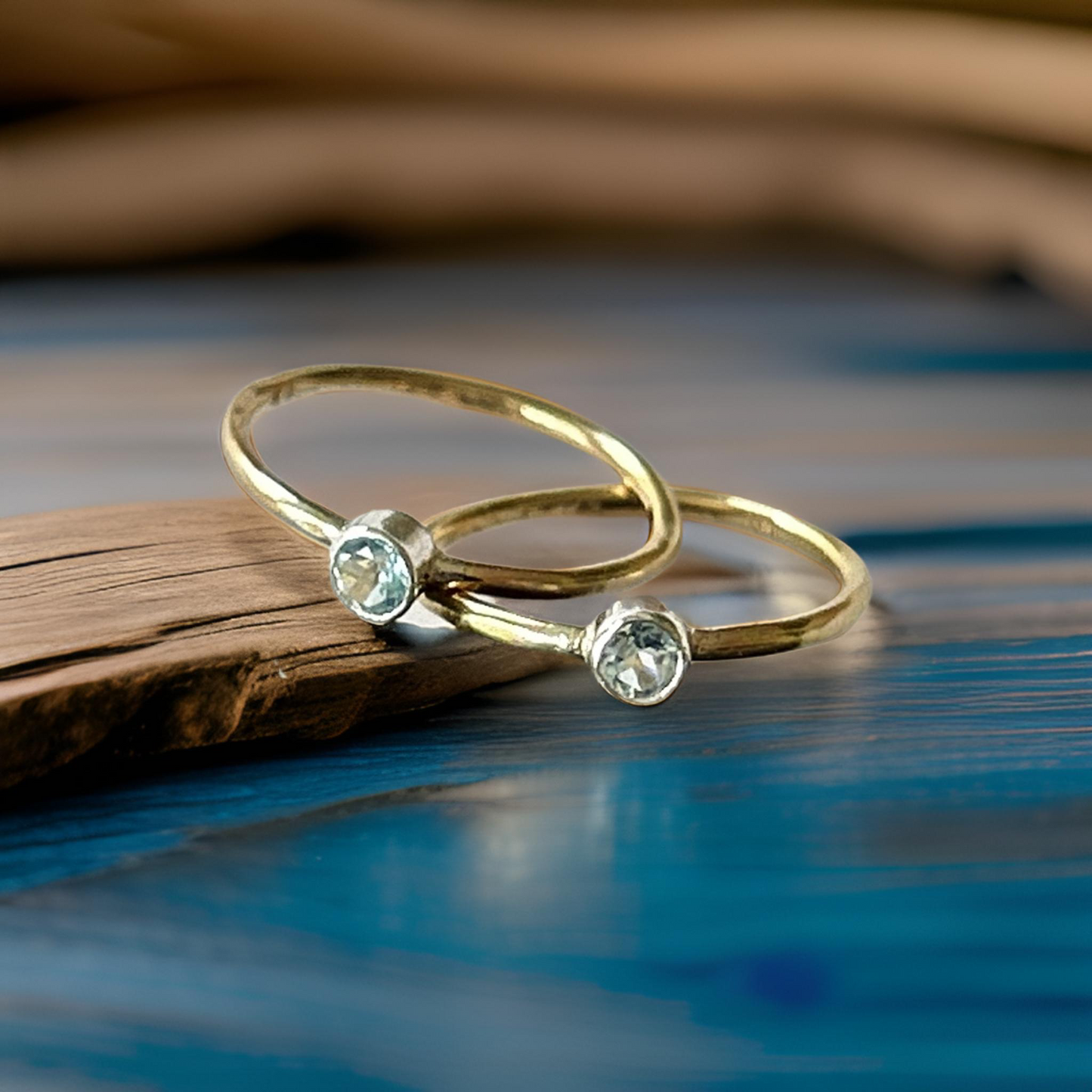 Gold Aquamarine Ring