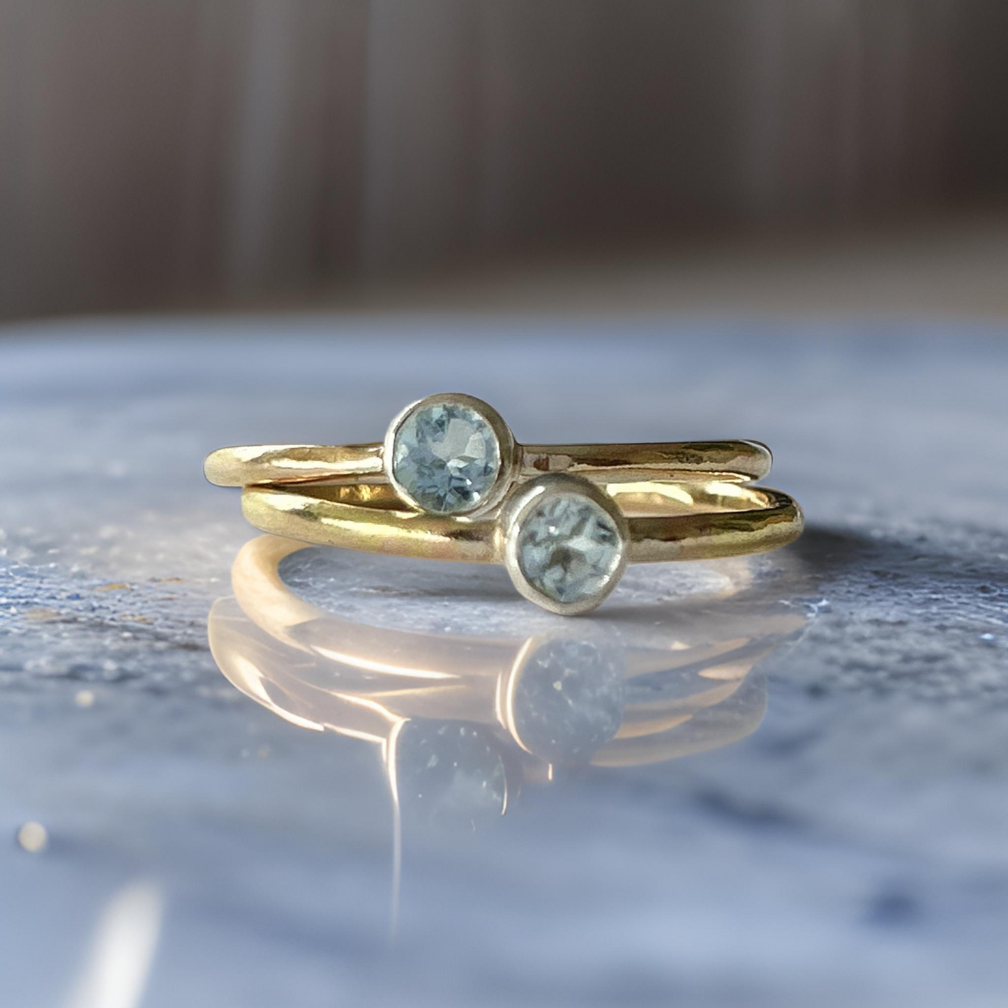 Gold Aquamarine Ring