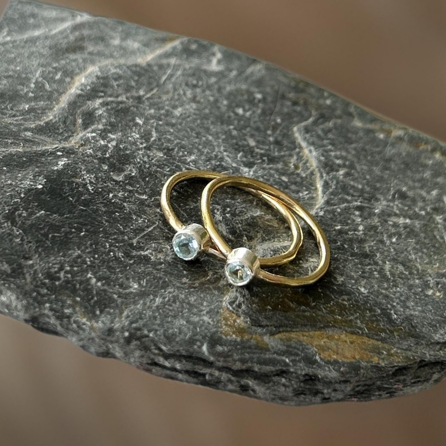 Gold Aquamarine Ring