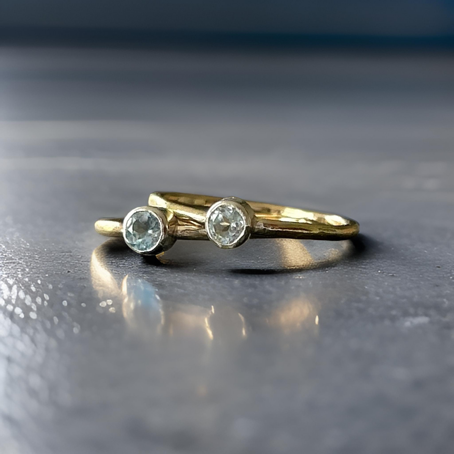 Gold Aquamarine Ring