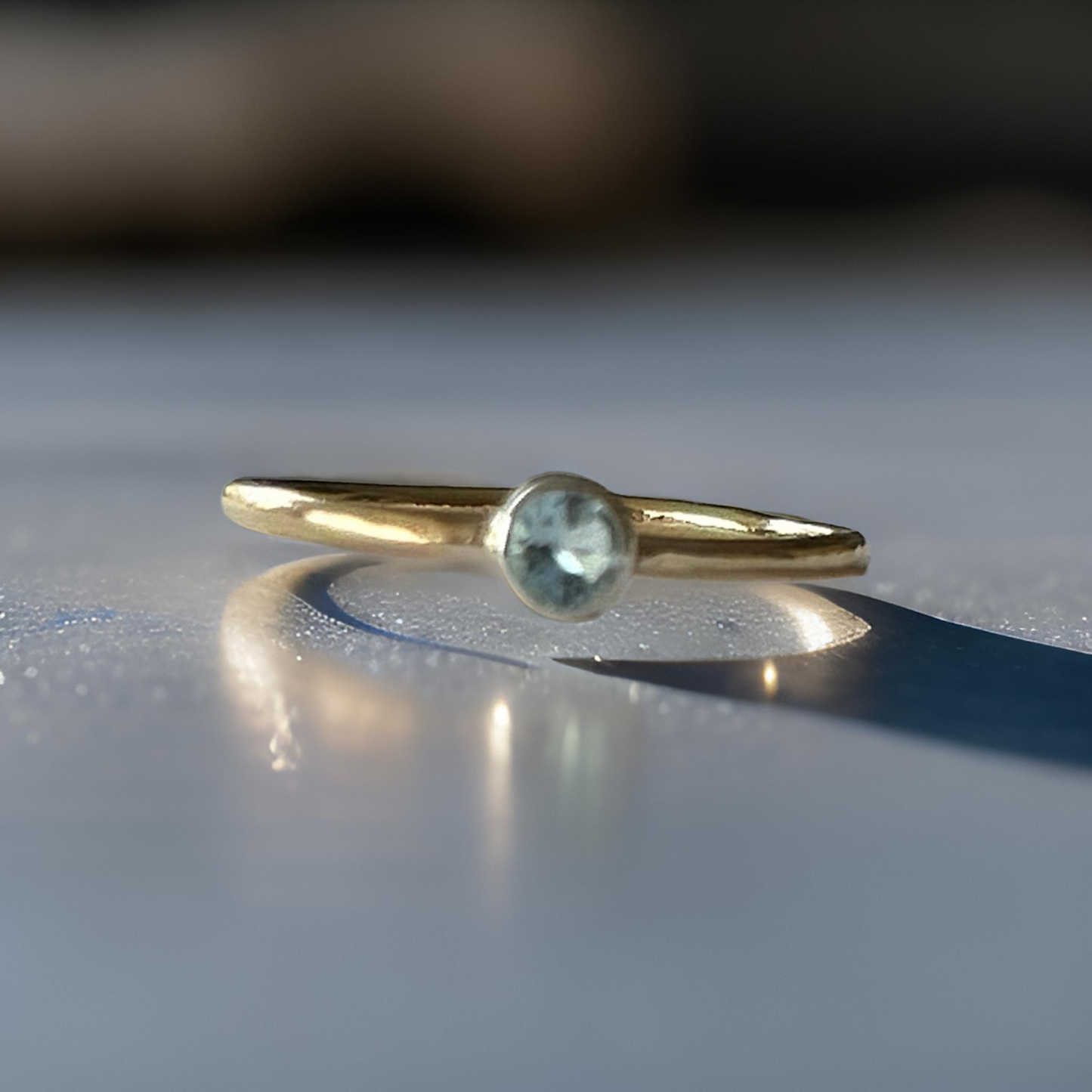 Gold Aquamarine Ring