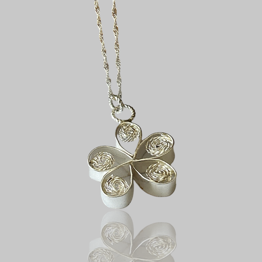 Silver Flower Filigree Necklace