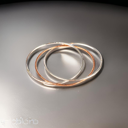 Trio Silver Copper Bangle