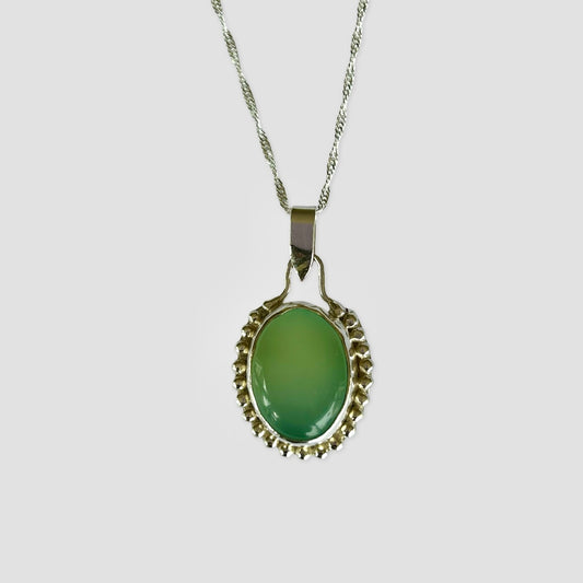 Granulated Chalcedony Silver Necklace