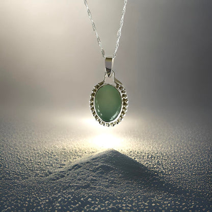 Granulated Chalcedony Silver Necklace