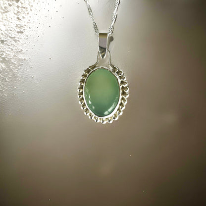 Granulated Chalcedony Silver Necklace