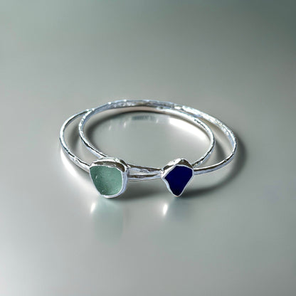 Silver Sea Glass Bangle