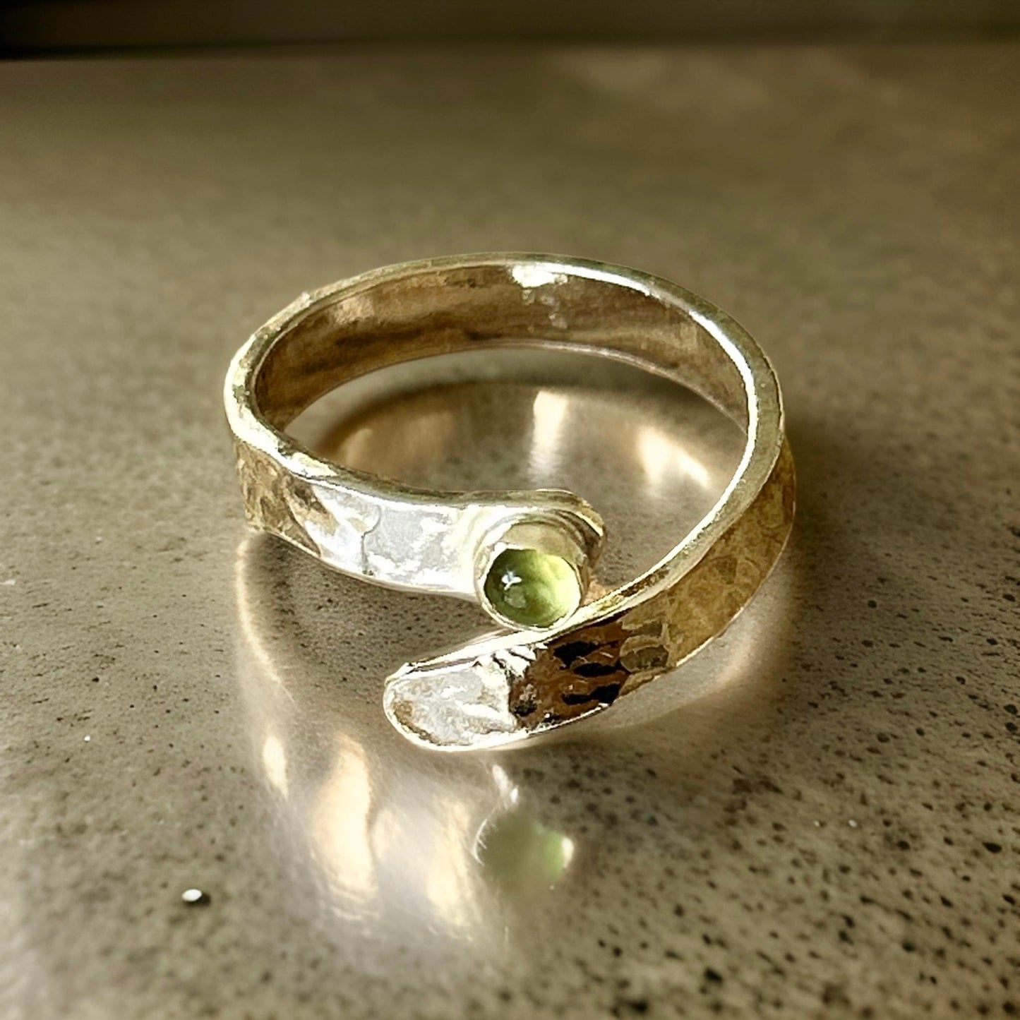 Emerald Silver Wrap Ring - Silver Lines Jewellery