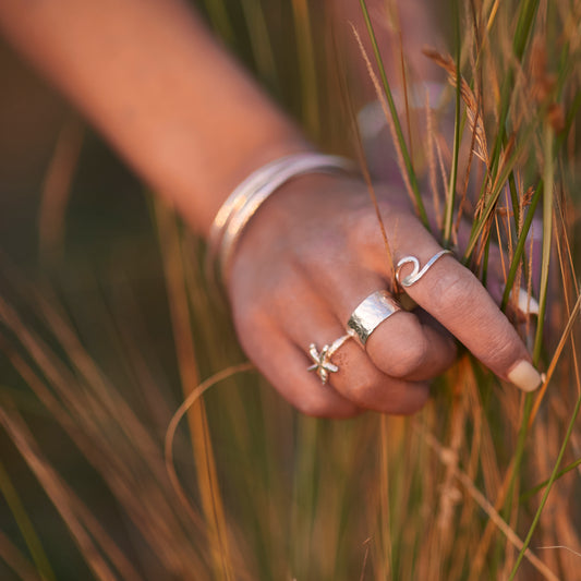 Silver Wide Band Ring - Love Beach Beads